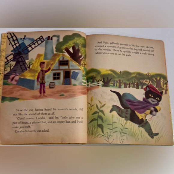 Vintage 1959 Little Golden Book - Puss in Boots Charles Perrault “B” - Picture 5 of 16